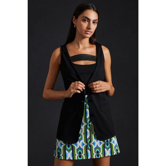 Anthropologie Maeve Ponte Black Vest - New Medium - Picture 1 of 9